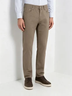 Max & Liu Pantaloni casual da uomo in cotone taglie grandi - marrone