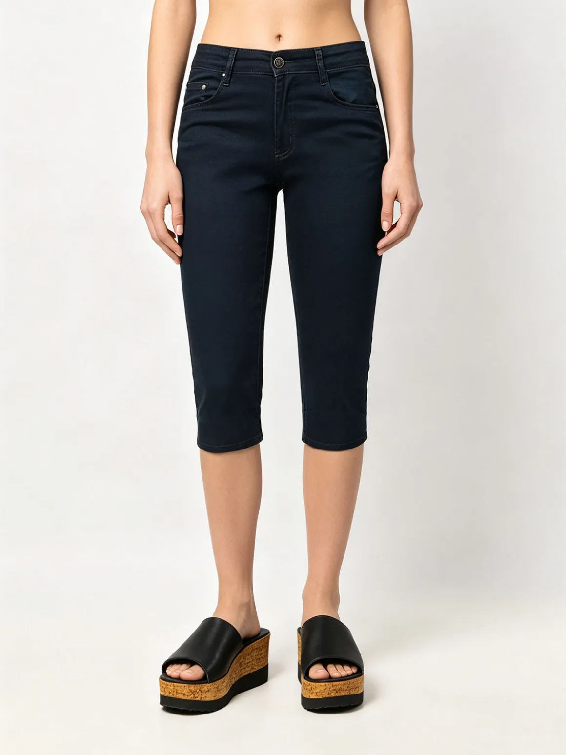 Max & Liu Pantaloni donna a pinocchietto in cotone