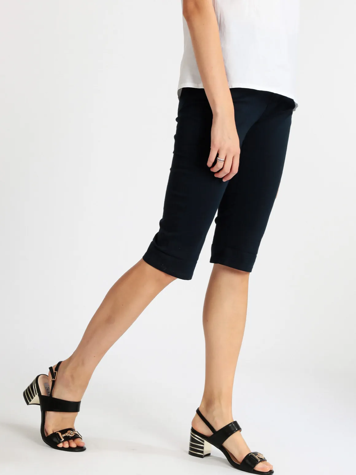 Max & Liu Pantaloni donna a pinocchietto in cotone