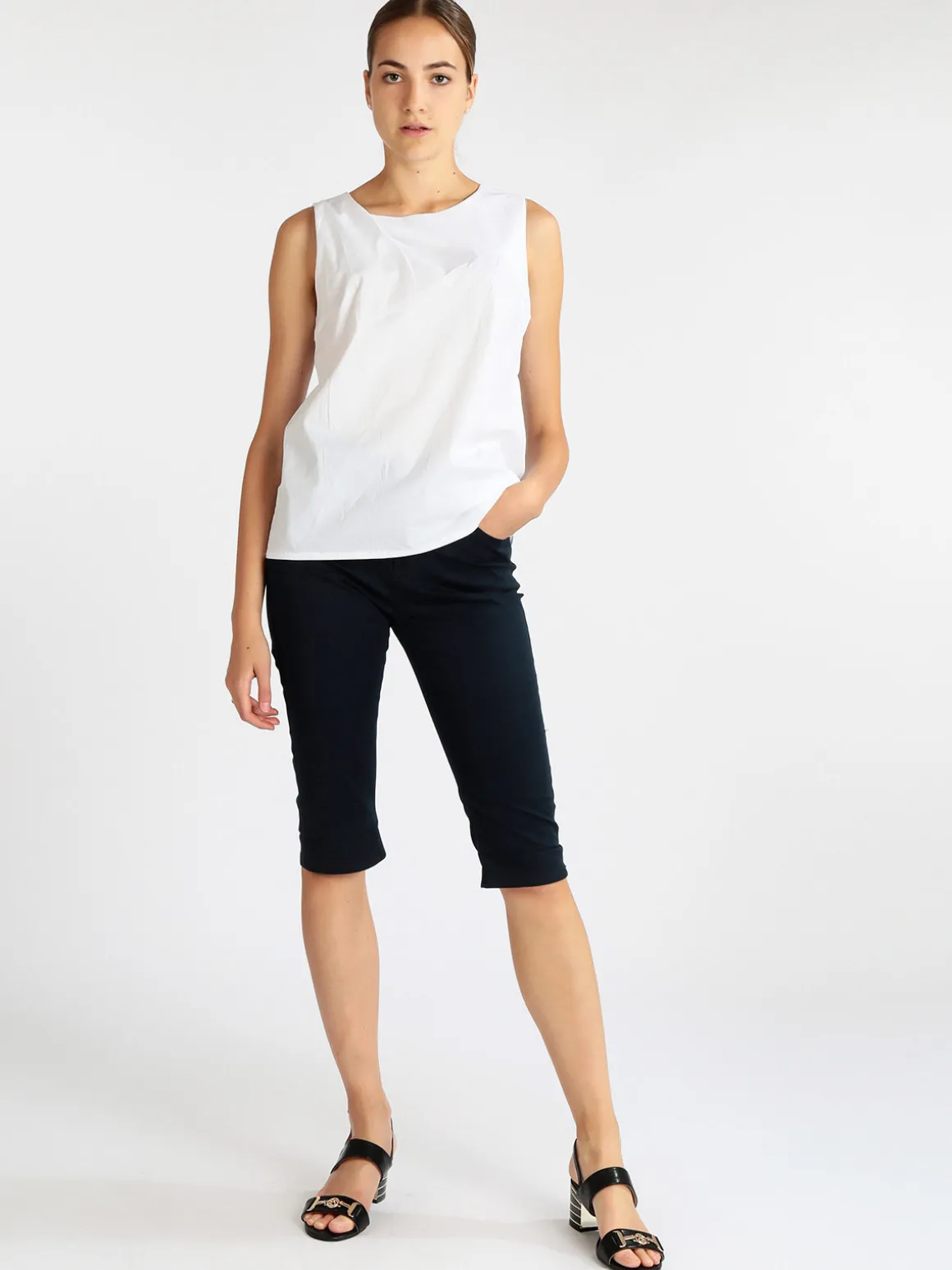 Max & Liu Pantaloni donna a pinocchietto in cotone