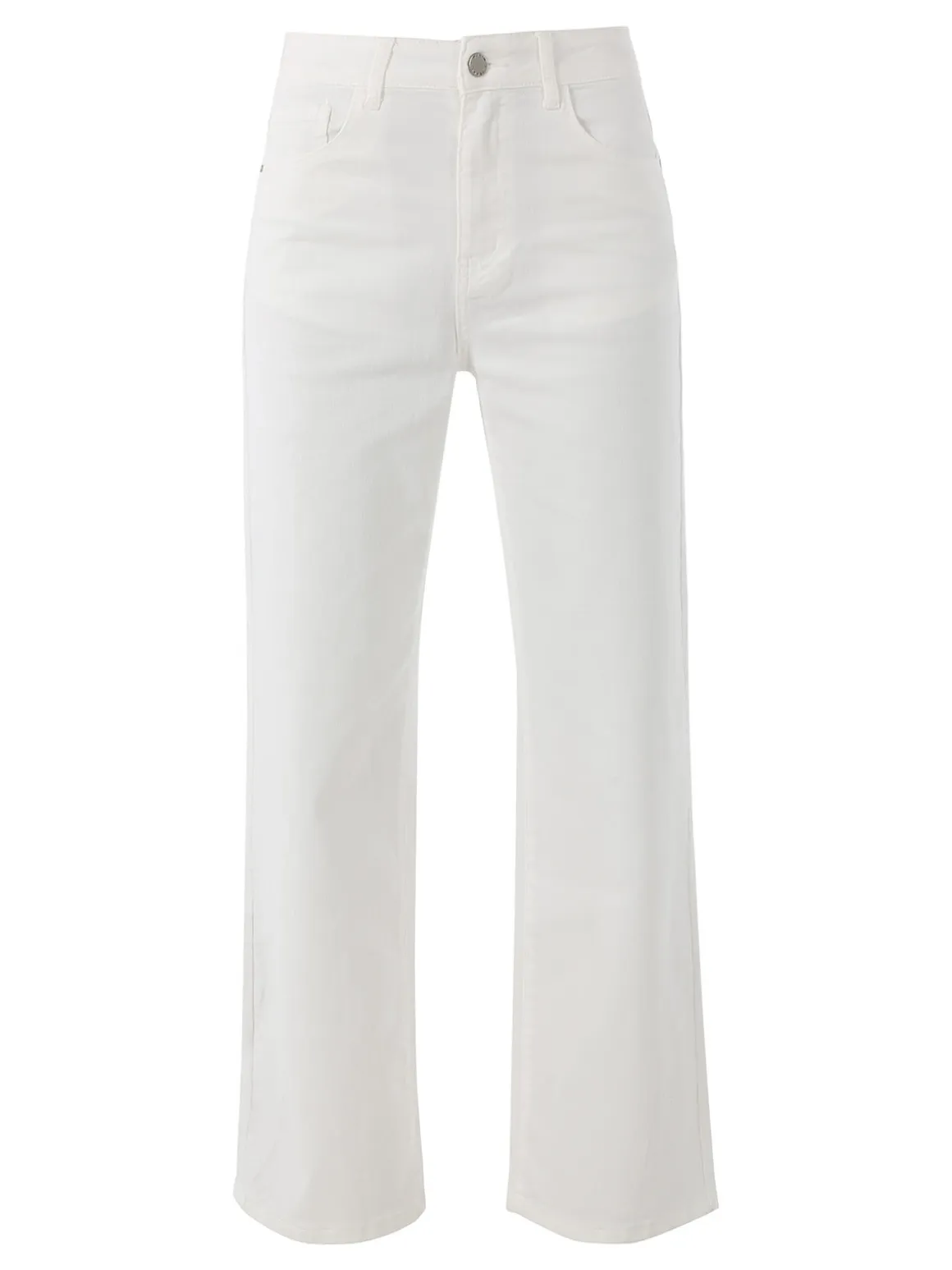 Max & Liu Pantaloni donna jeans a gamba larga - bianco