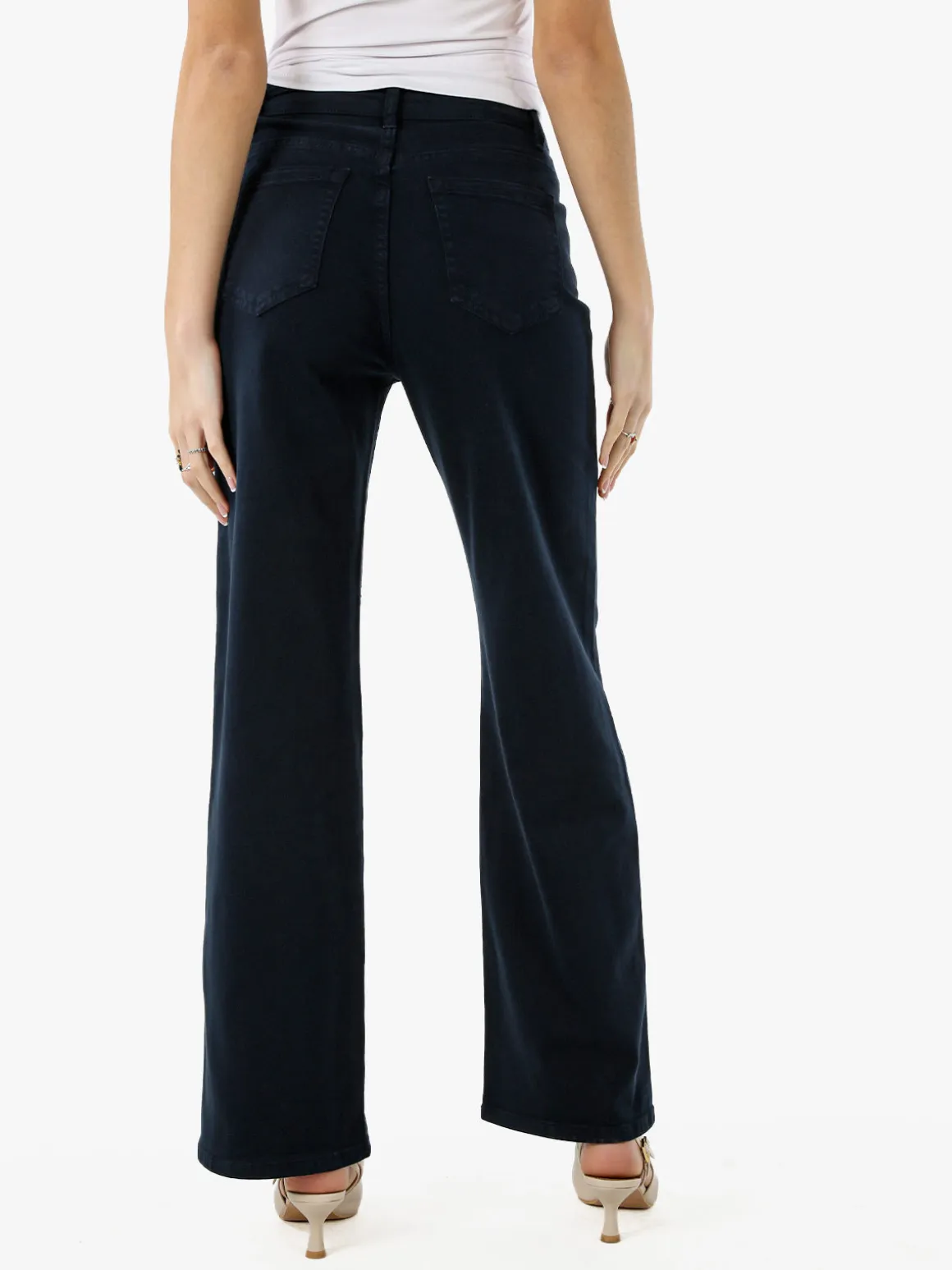 Max & Liu Pantaloni donna jeans a gamba larga - blu scuro