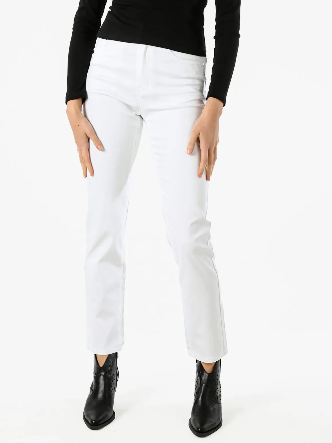 Max & Liu Pantaloni regular da donna - bianco
