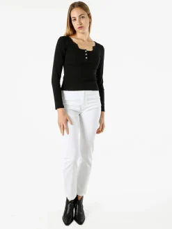 Max & Liu Pantaloni regular da donna - bianco