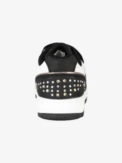 Melania Sneakers bicolore da bambina con strass e cinturino a strappo