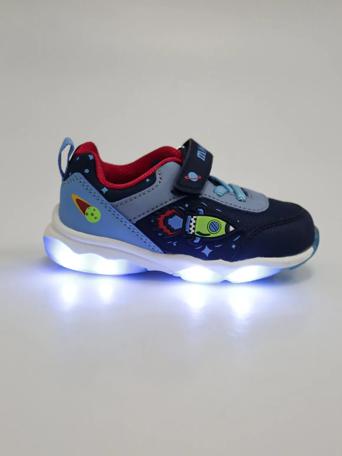 Melania Sneakers da bambino con luci e cintuino a strappo