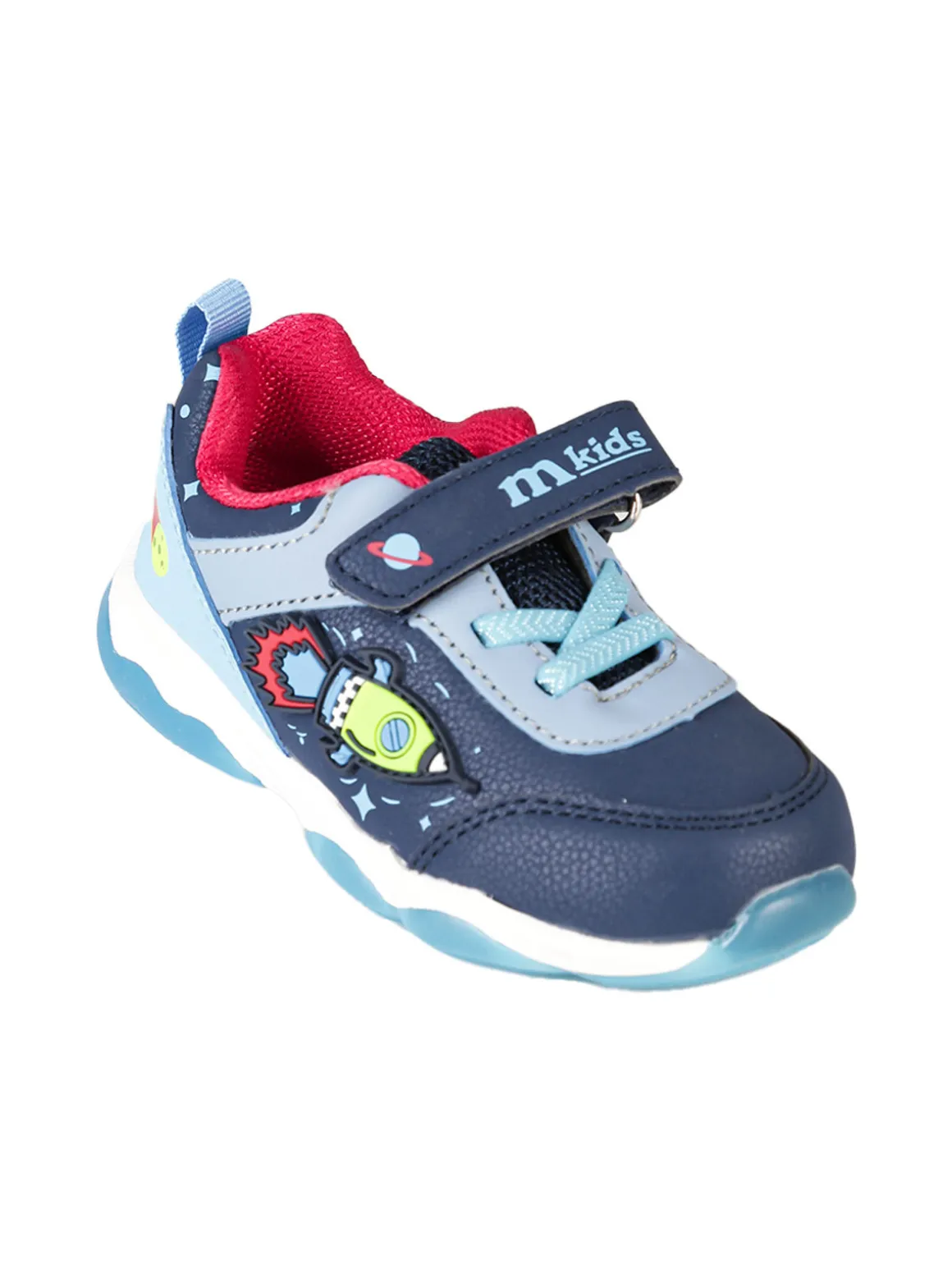 Melania Sneakers da bambino con luci e cintuino a strappo