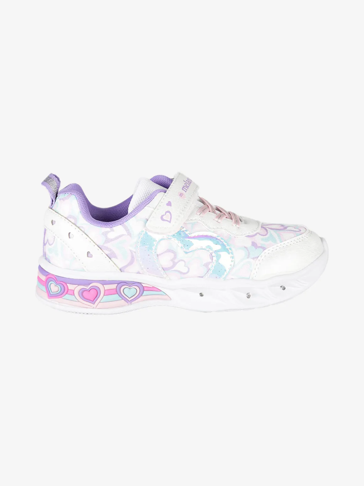 Melania Sneakers da ragazza con luci e cinturino a strappo