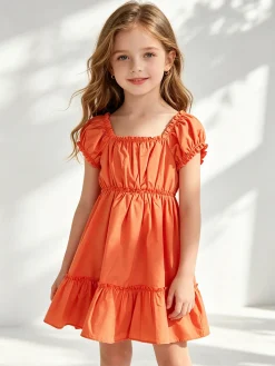 Melany Rose Abito da bambina in cotone senza maniche