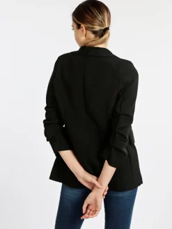 Melitea Blazer donna aperto con maniche arricciate