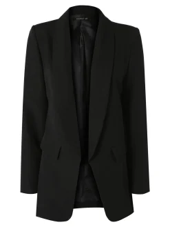Melitea Blazer donna aperto con scollo risvoltato - nero