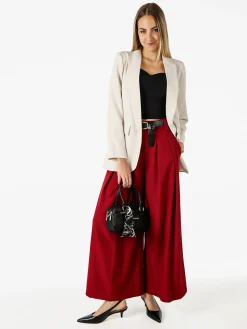 Melitea Blazer donna aperto con scollo risvoltato - beige