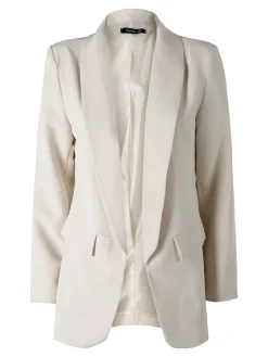 Melitea Blazer donna aperto con scollo risvoltato - beige