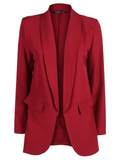 Melitea Blazer donna aperto tinta unita - bordeaux