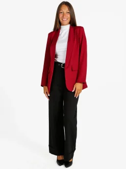 Melitea Blazer donna aperto tinta unita - bordeaux