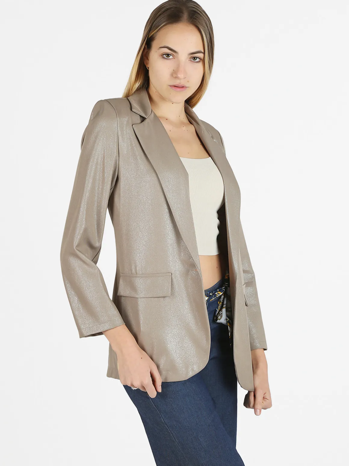 Melitea Blazer donna oversize monobottone