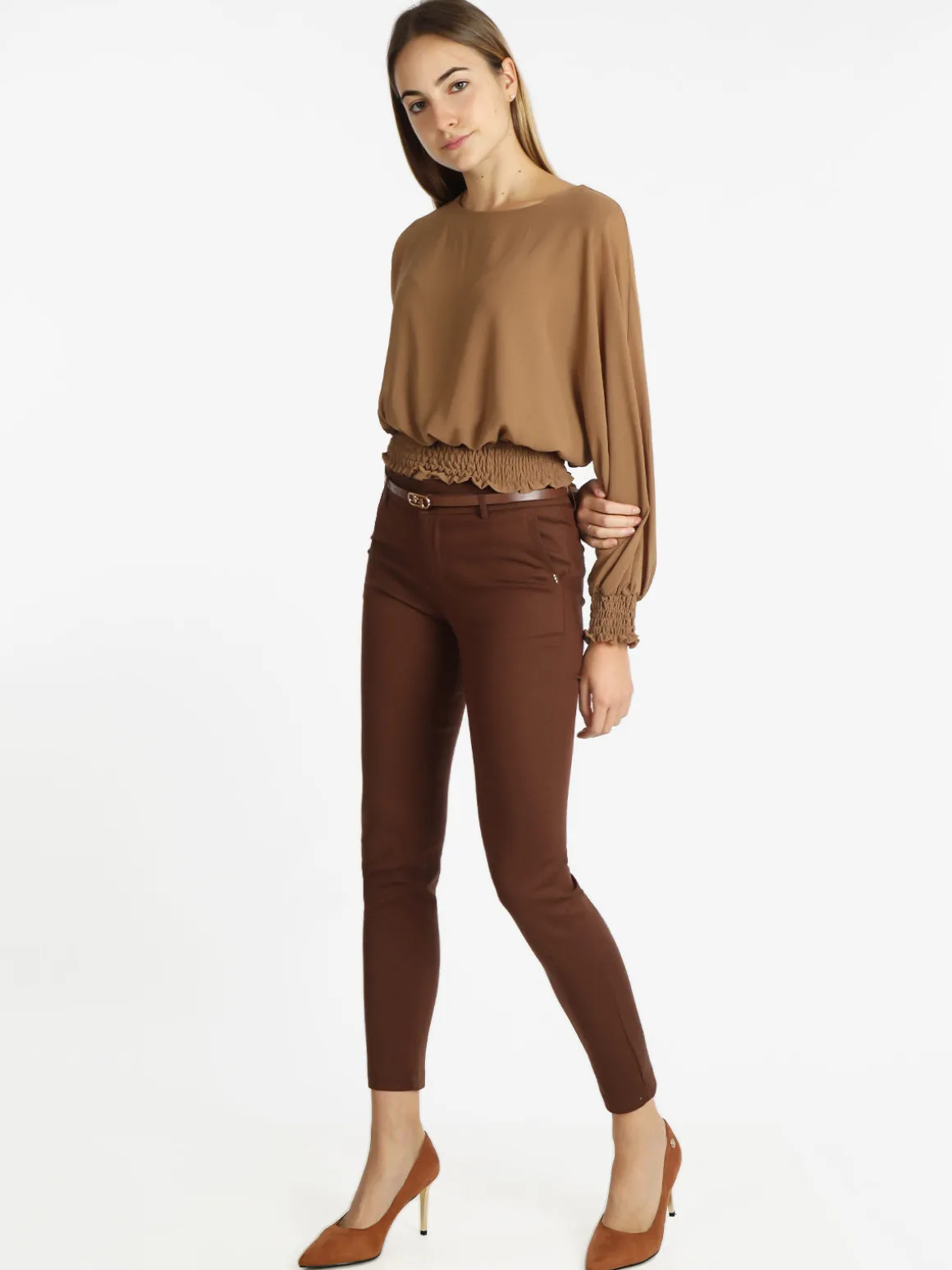 Melitea Blusa donna in voilè con maniche a pipistrello