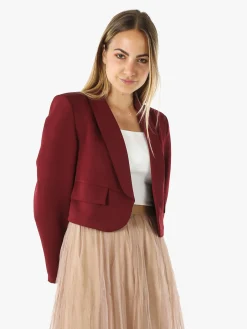 Melitea Giacca corta elegante senza chiusura - bordeaux