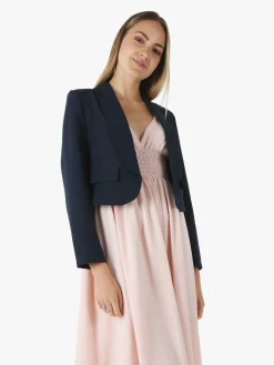 Melitea Giacca corta elegante senza chiusura - blu scuro