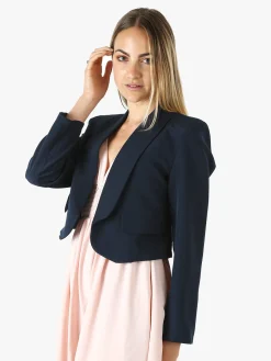 Melitea Giacca corta elegante senza chiusura - blu scuro