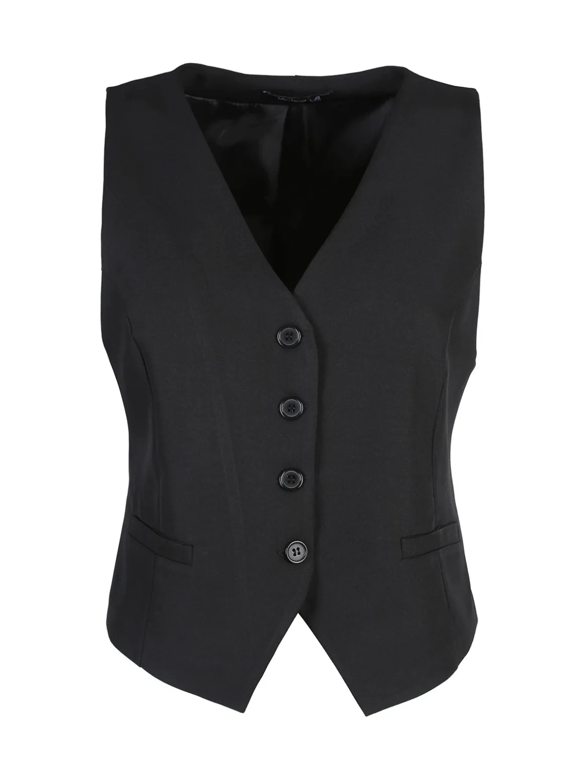 Melitea Gilet donna elegante con bottoni - nero