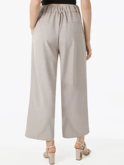 Melitea Pantaloni donna a palazzo con vita alta - fango