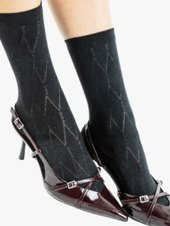 Meri Calzini moda donna a rombi - nero