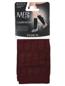 Meri Calzini moda donna a rombi - bordeaux