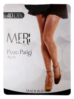 Meri Collant donna in pizzo Parigi 40 denari - nero
