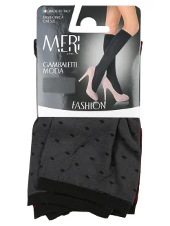 Meri Confezione da 2 paia di gambaletti donna micro pois - assortito