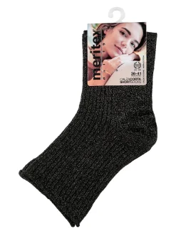 Meritex Calze corte lurex da donna - bordeaux