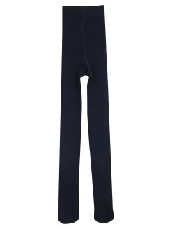 Meritex Collant da bambina in maglia caldo cotone - blu scuro
