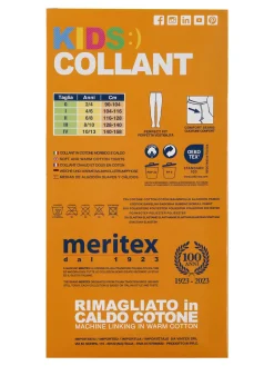 Meritex Collant da bambina in maglia caldo cotone - nero