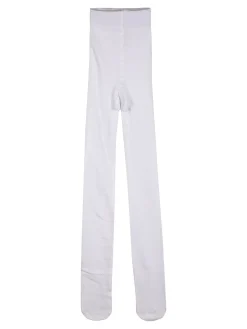 Meritex Collant da bambina in maglia caldo cotone - bianco