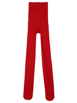 Meritex Collant da bambina in maglia caldo cotone - rosso