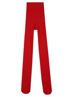 Meritex Collant da bambina in maglia caldo cotone - rosso