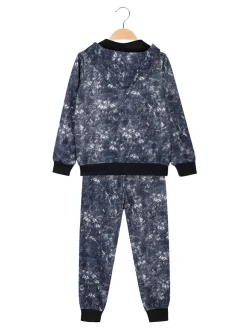 Mg Fashion Studio Completo 3 pezzi da bambino con cappuccio e zip - blu