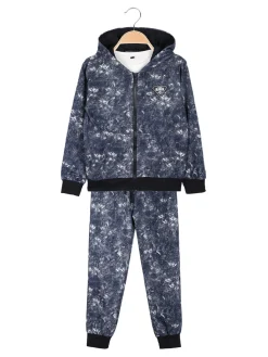 Mg Fashion Studio Completo 3 pezzi da bambino con cappuccio e zip - blu