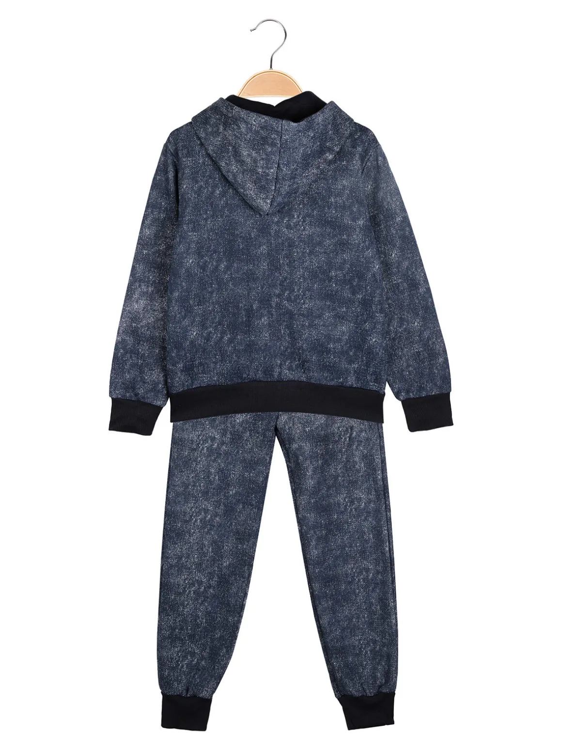Mg Fashion Studio Completo tuta 3 pezzi da ragazzo con cappuccio e zip - blu