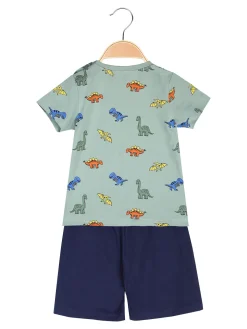 Mg Kids Completo corto da neonato con t-shirt dinosauri e bermuda