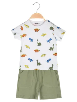 Mg Kids Completo corto da neonato con t-shirt dinosauri e bermuda