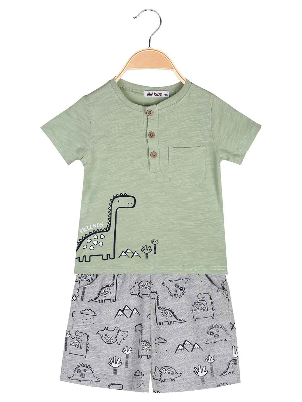 Mg Kids Completo corto da neonato 2 pezzi con t-shirt e bermuda in cotone