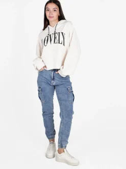 Miho'S Felpa donna oversize con cappuccio