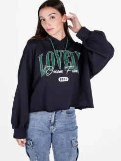 Miho'S Felpa donna oversize con cappuccio
