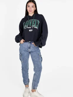 Miho'S Felpa donna oversize con cappuccio