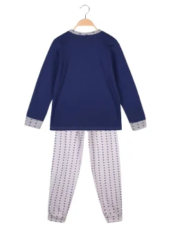 Milk And Honey Pigiama lungo in cotone con stelle