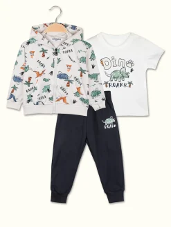 Milk Pub Completo da neonato 3 pezzi con cappuccio e zip
