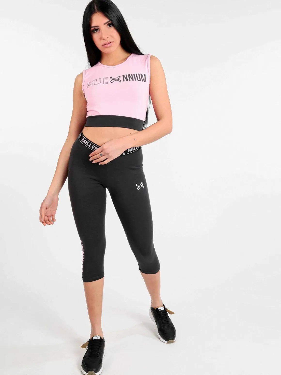 Millennium Top sportivo donna con stampa scritta