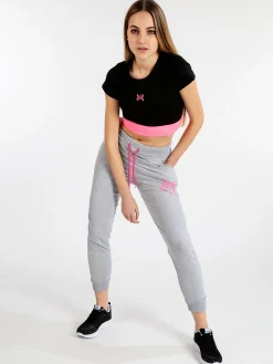 Millennium T-shirt crop donna in cotone elasticizzato
