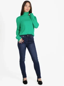 Mimoii Maglione dolcevita da donna in misto lana e cashemere